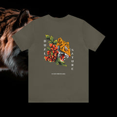 Dual Nature - Tiger Bloom - Unisex Jersey Slim Tee