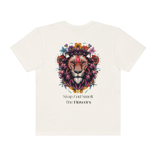 Stop And Smell The Flowers - Lion - Unisex Streetwear Tee